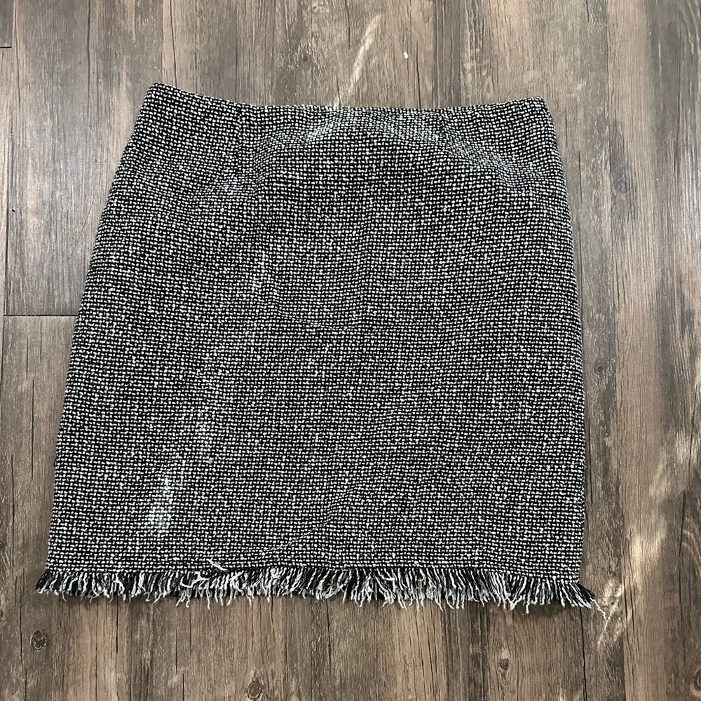 First Option Black Gray Tweed Pencil Skirt Women’s Size 8 Career Workwear‎